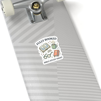 Fully Booked Bible Study Night Sticker | Christian Memes, Church Camp Retro