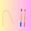 Plastic-Free Bamboo Oral Care Duo Pack (2 Bamboo Brushes + Bamboo Tongue Cleaner)
