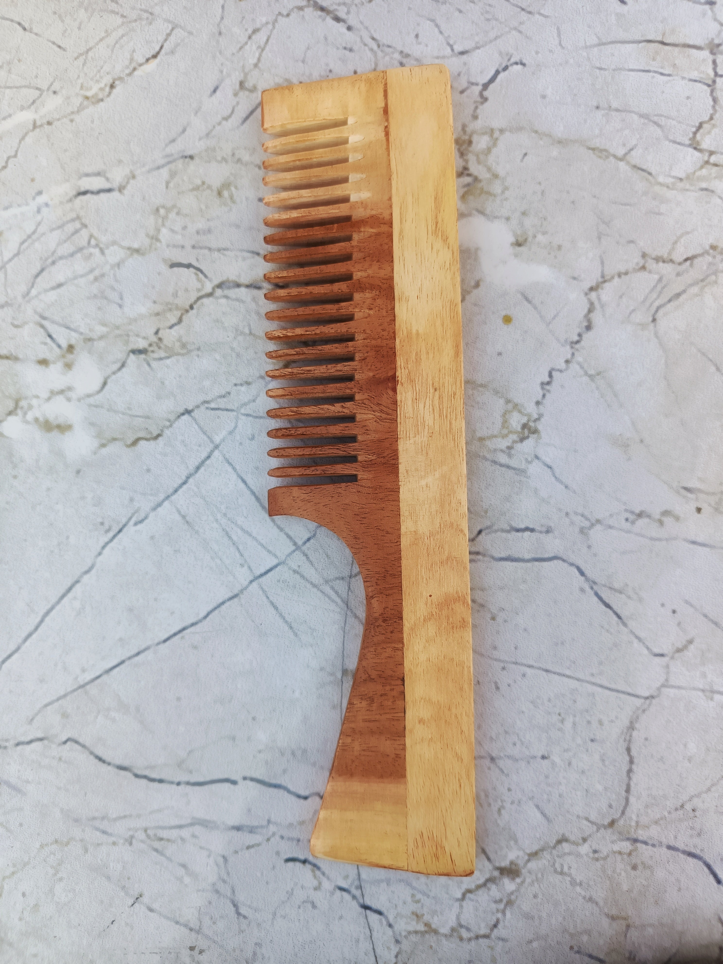 Pure Neem Wood Comb (Anti-Dandruff & Static-Free)